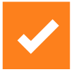 A white checkmark on an orange square.