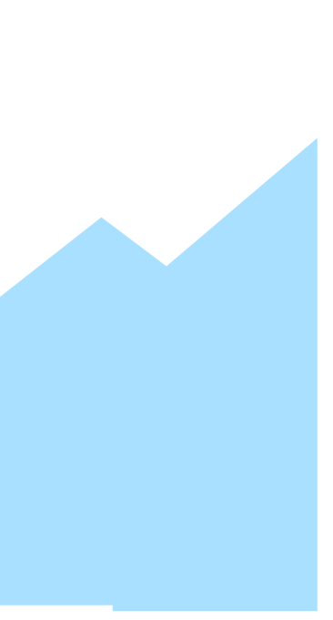 Abstract light blue shape with a jagged top edge on a dark green background.