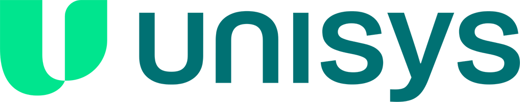 Unisys logo with a green stylized U symbol and "unisys" text.